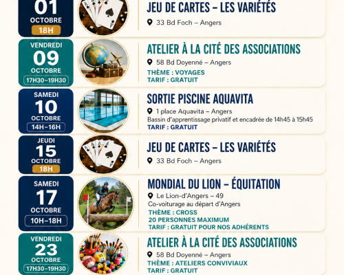 Agenda Octobre 2026