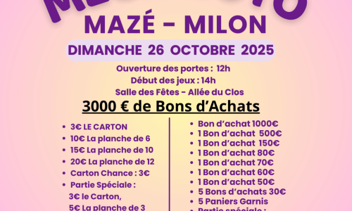 MEGA - Loto Dimanche 26 octobre 2025